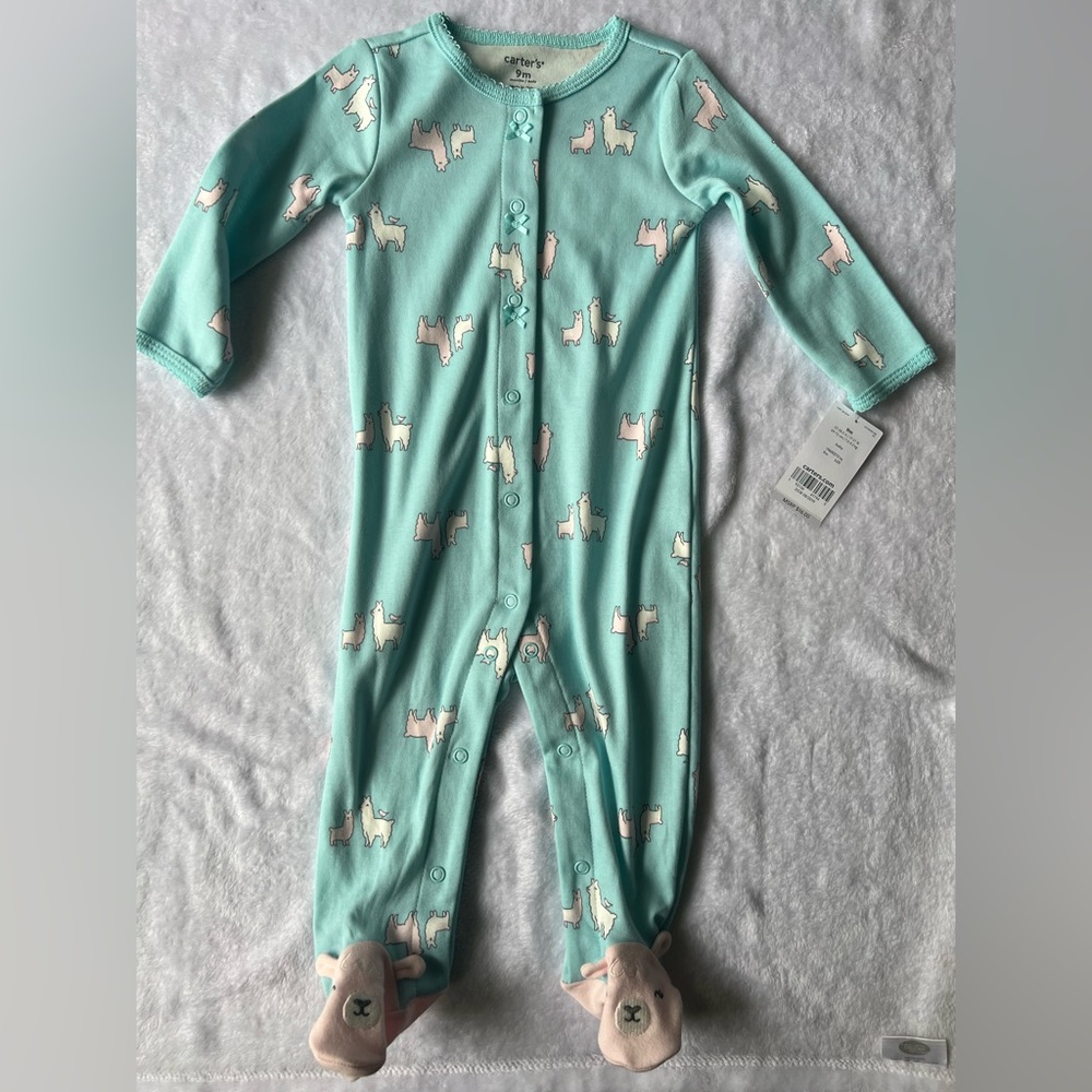 Carter’s Blue Llama 9 months snap sleep and play. NWT